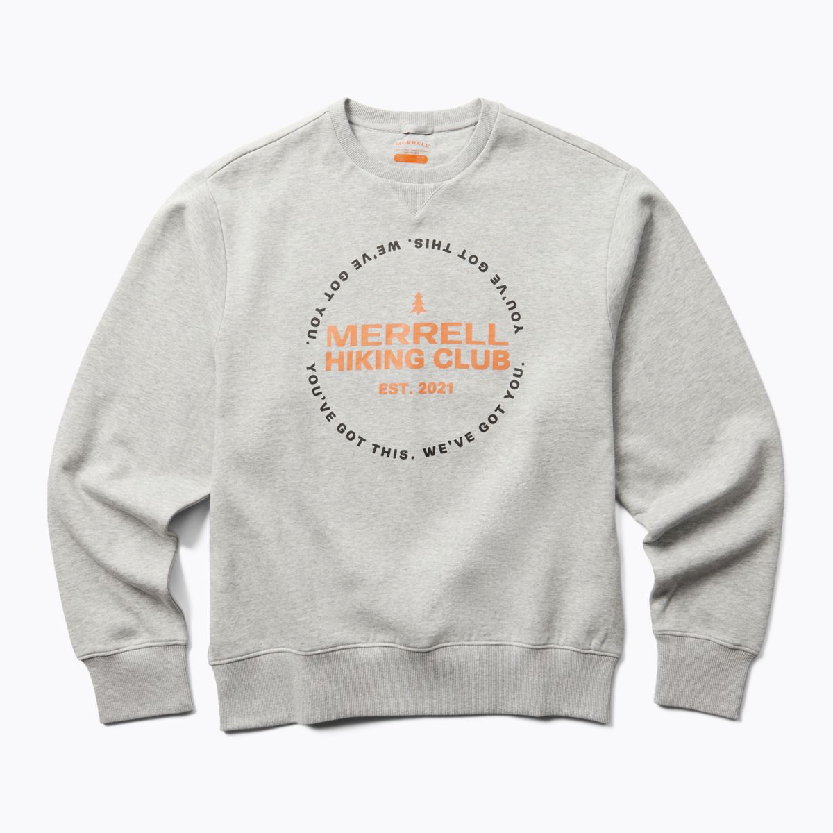 Hike Club Crewneck Sweatshirt, Grey Heather, dynamic