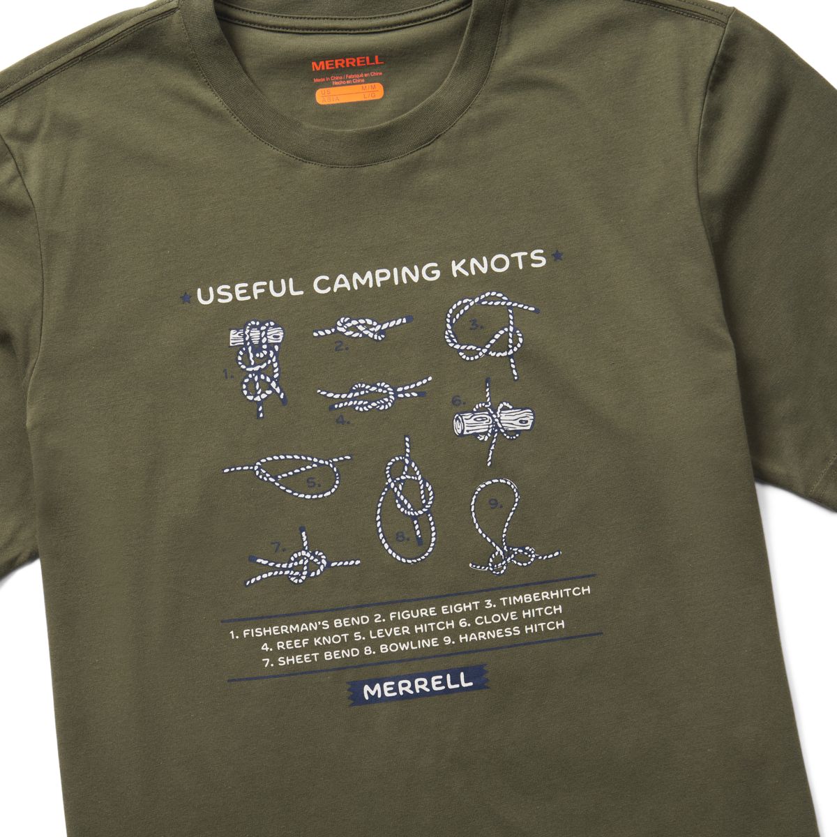 Know Your Knots Short Sleeve Tee, Dusty Olive, dynamic 2