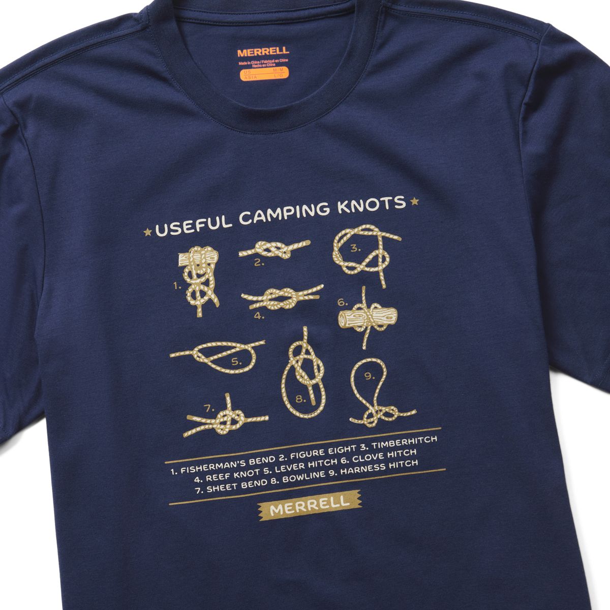 Know Your Knots Short Sleeve Tee, Navy, dynamic 2