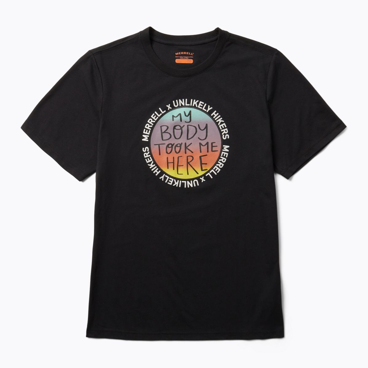 Unlikely Hikers X Merrell Short Sleeve Tee, Black, dynamic