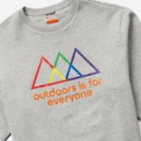 Outdoors Is For Everyone Crewneck Sweatshirt, Heather Gray, dynamic 2