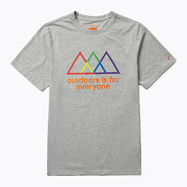 Outdoors Is For Everyone Tee, Heather Grey, dynamic