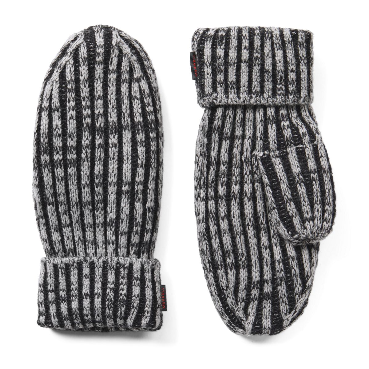 Plaited Rib Knit Mitten, Black/Paloma, dynamic