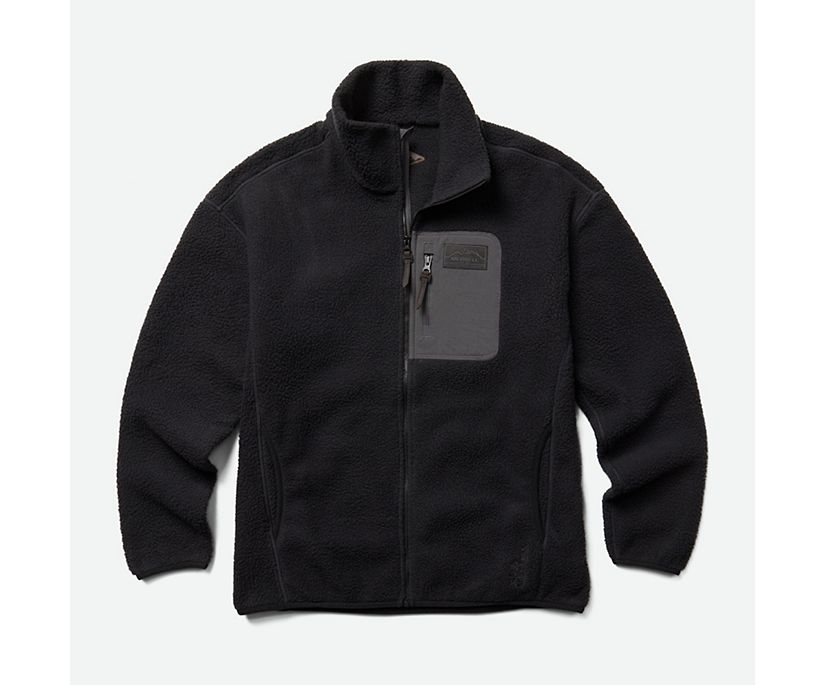 Ko-Dou Sherpa Fleece Full Zip, Black, dynamic