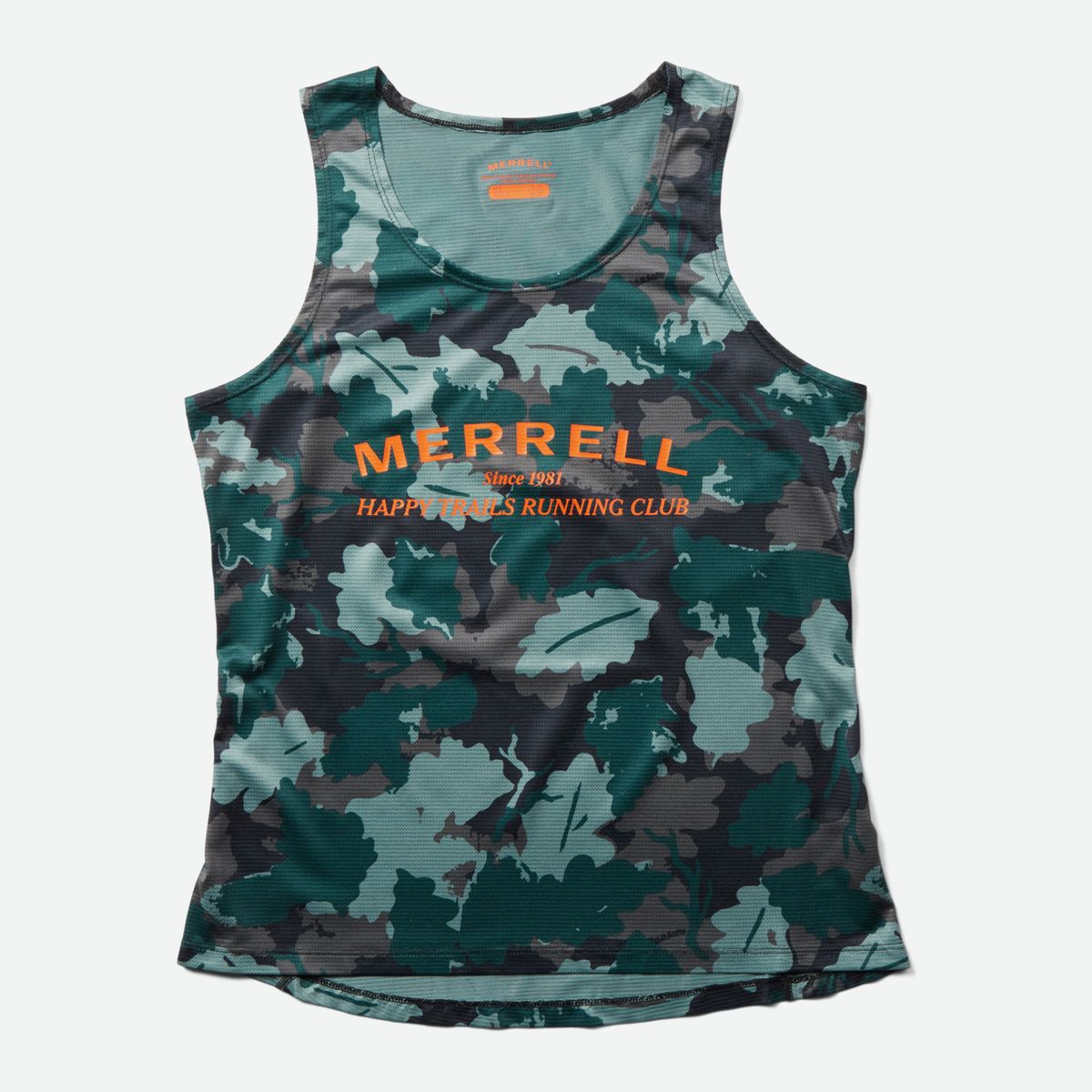 Trail Running Singlet, Sea Moss Leaf Print, dynamic