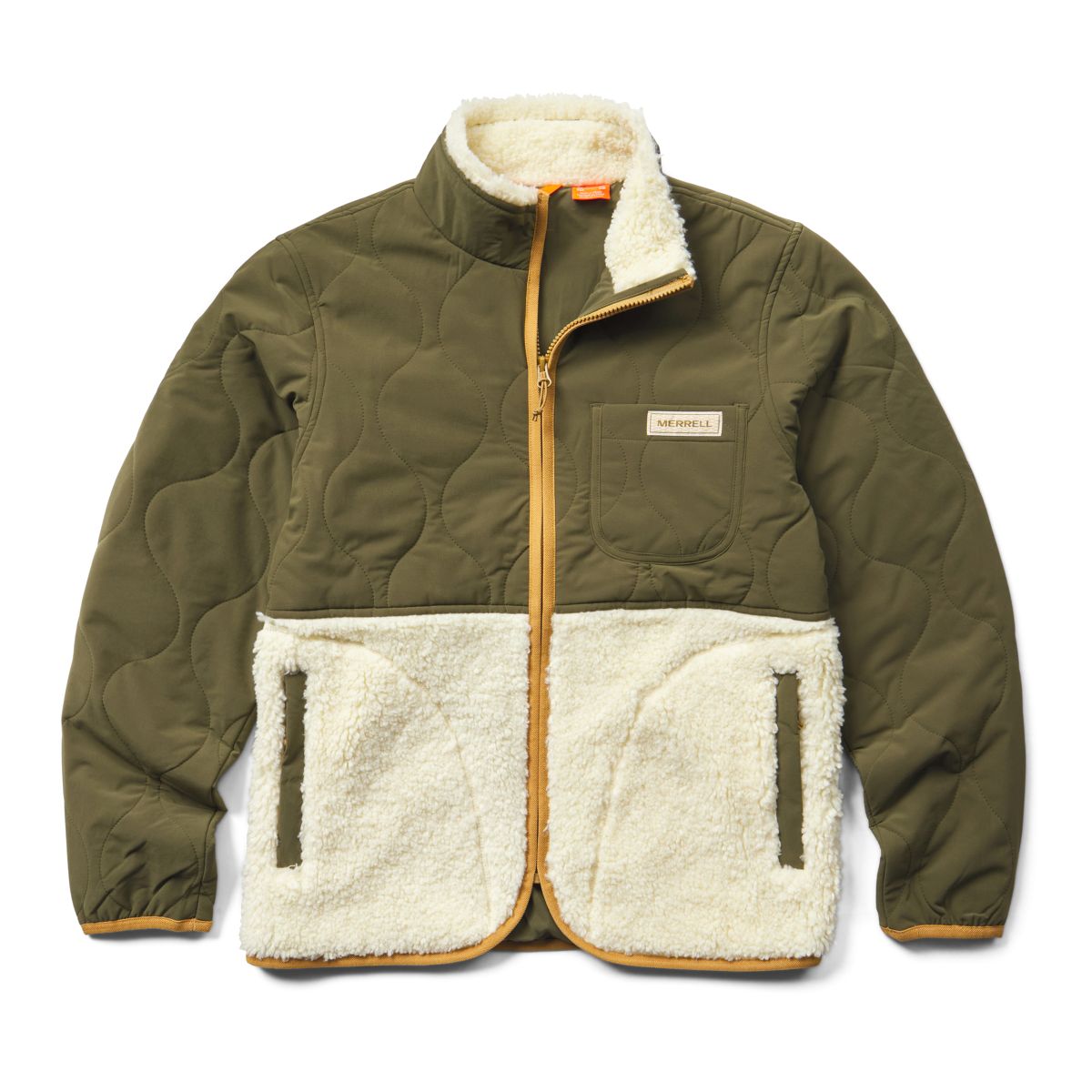 Sherpa Mixup Full Zip Jacket, Dusty Olive/Cloud, dynamic