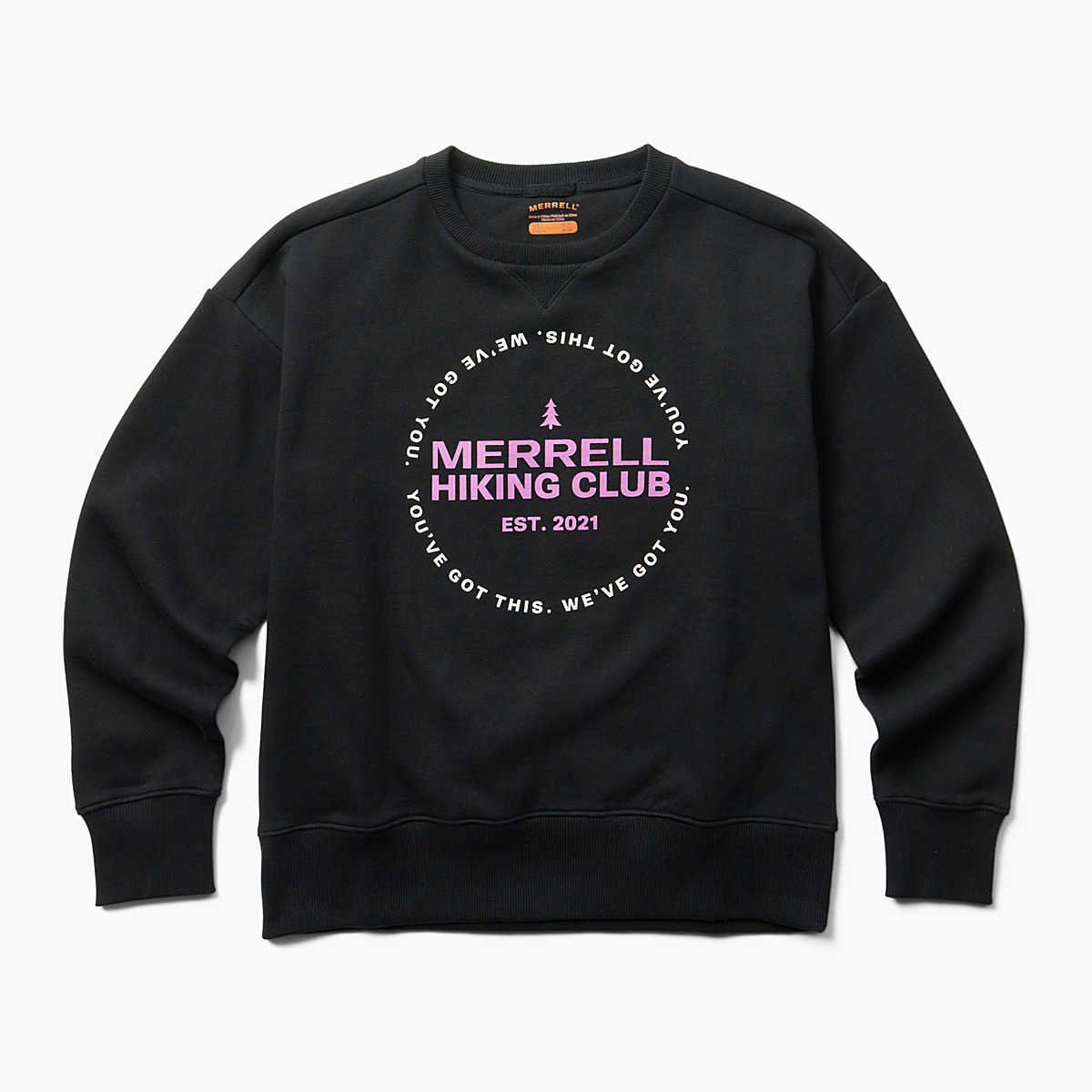 Hike Club Crewneck Sweatshirt, Black, dynamic 1