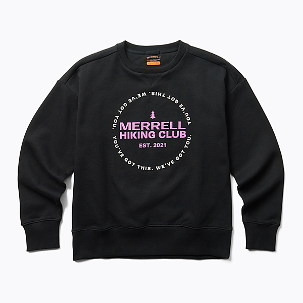 Hike Club Crewneck Sweatshirt, Black, dynamic