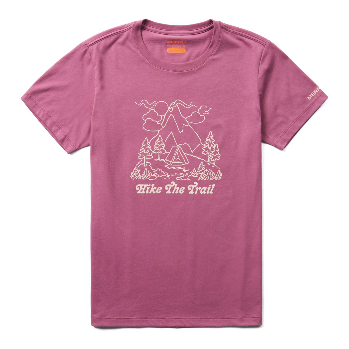 Hike the Trail Tee, Bordeaux, dynamic