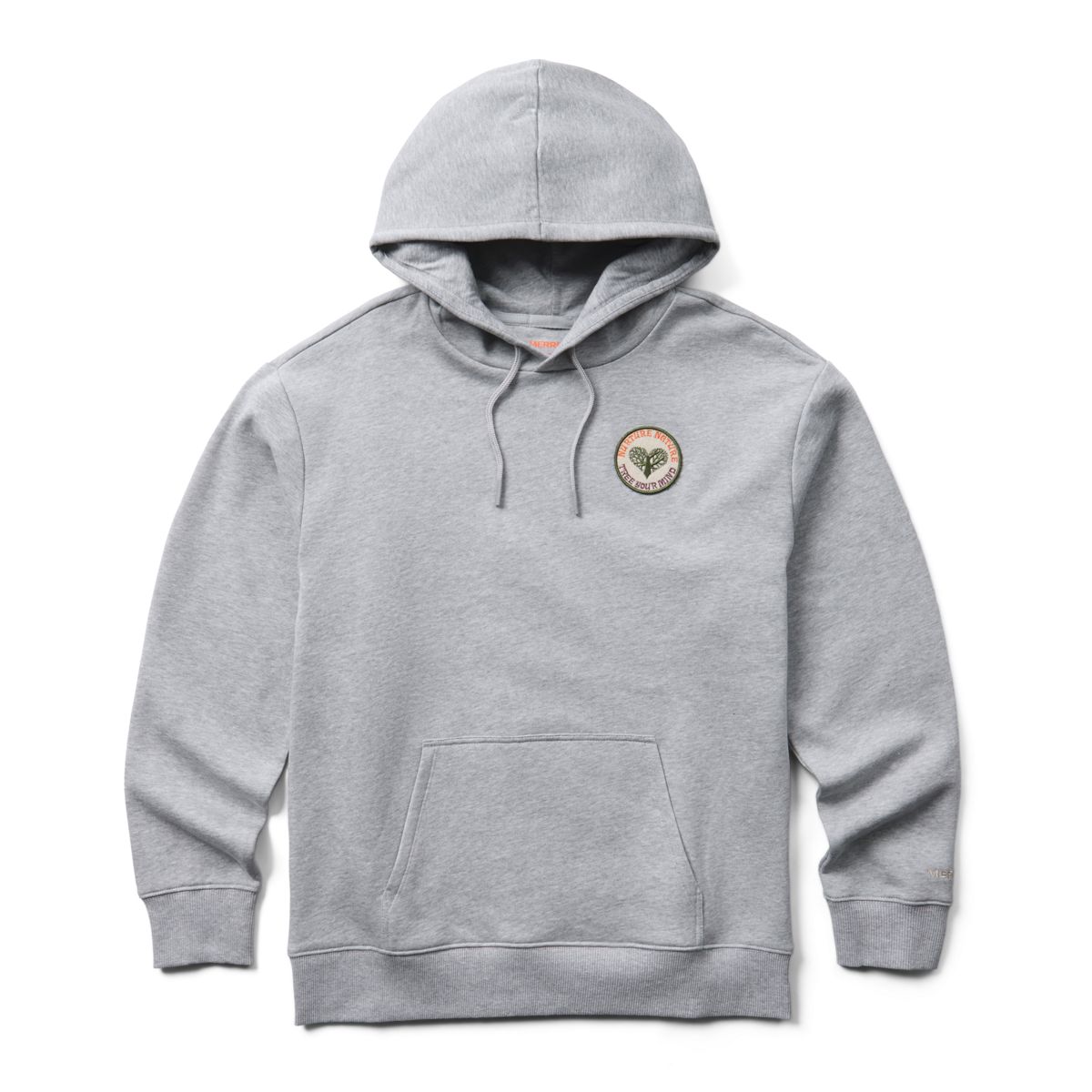 Nurture Nature Patch Fleece Hoody, Grey Heather, dynamic