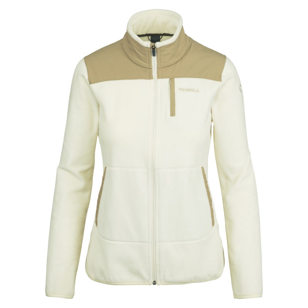 Flux Mid-Weight Hybrid Full-Zip Polar Fleece, Whisper White, dynamic