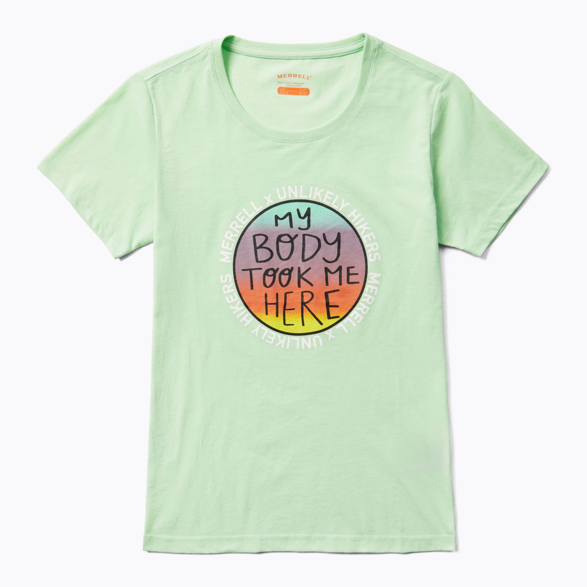 Unlikely Hikers X Merrell Short Sleeve Tee, Mist Green, dynamic