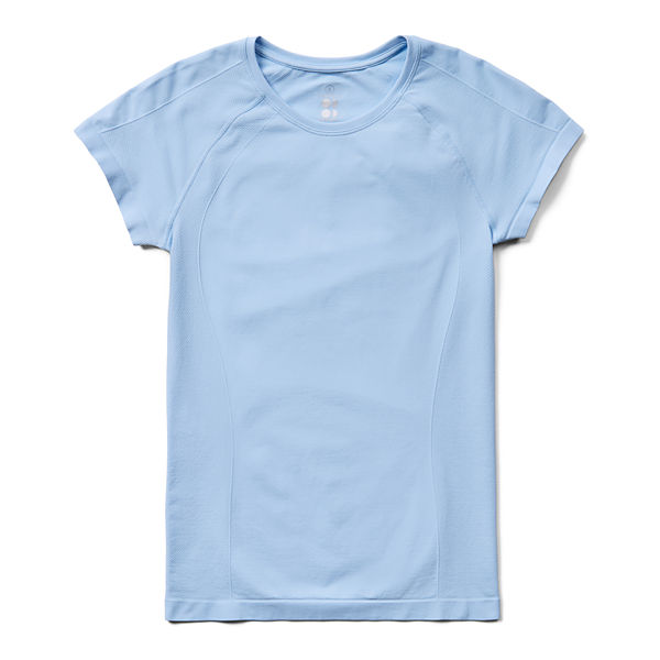 Ascend Athlete Seamless Workout T-Shirt X Sweaty Betty, Breeze Blue, dynamic