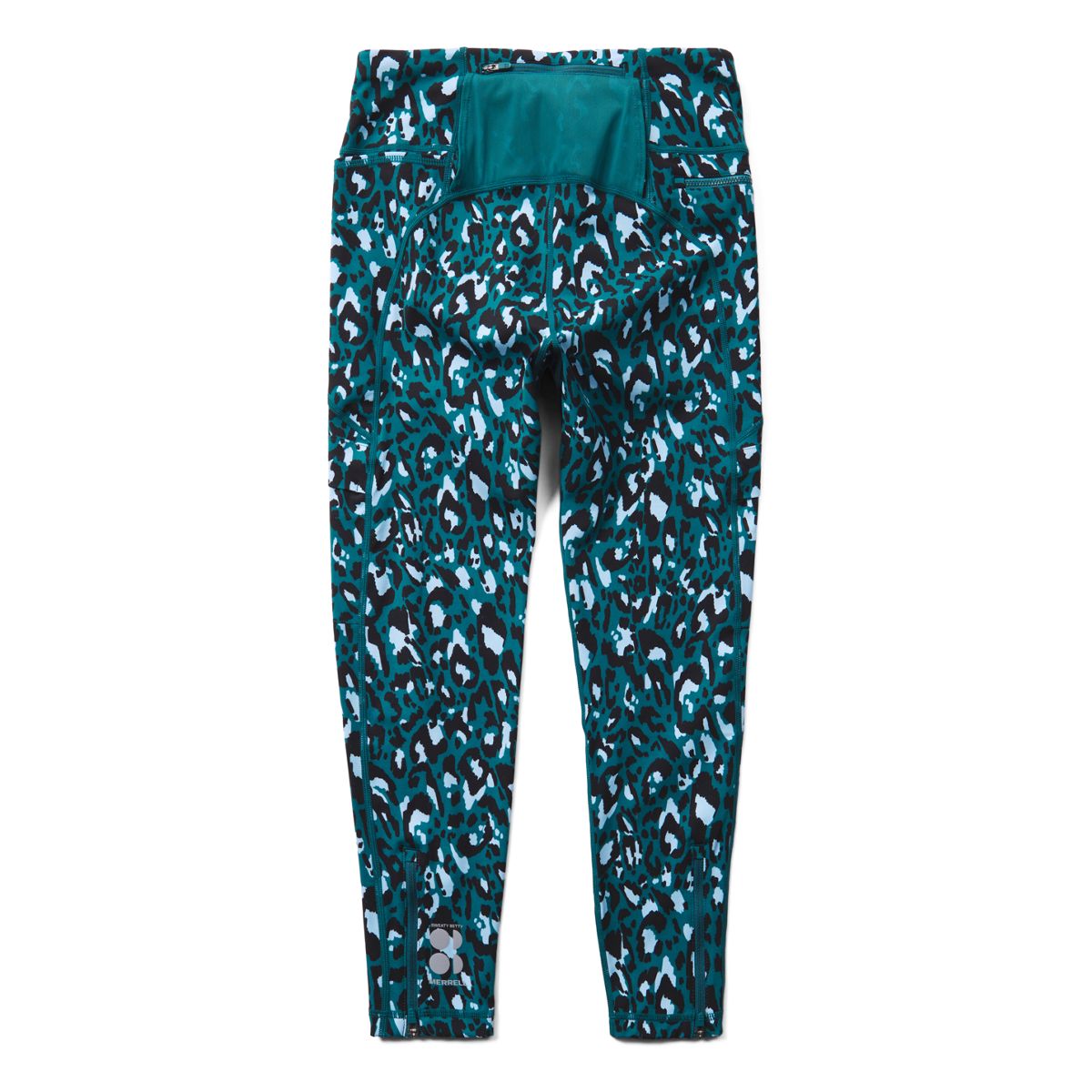 Ascend Power Cargo Workout Legging X Sweaty Betty, Blue Brushstroke Leopard, dynamic 3