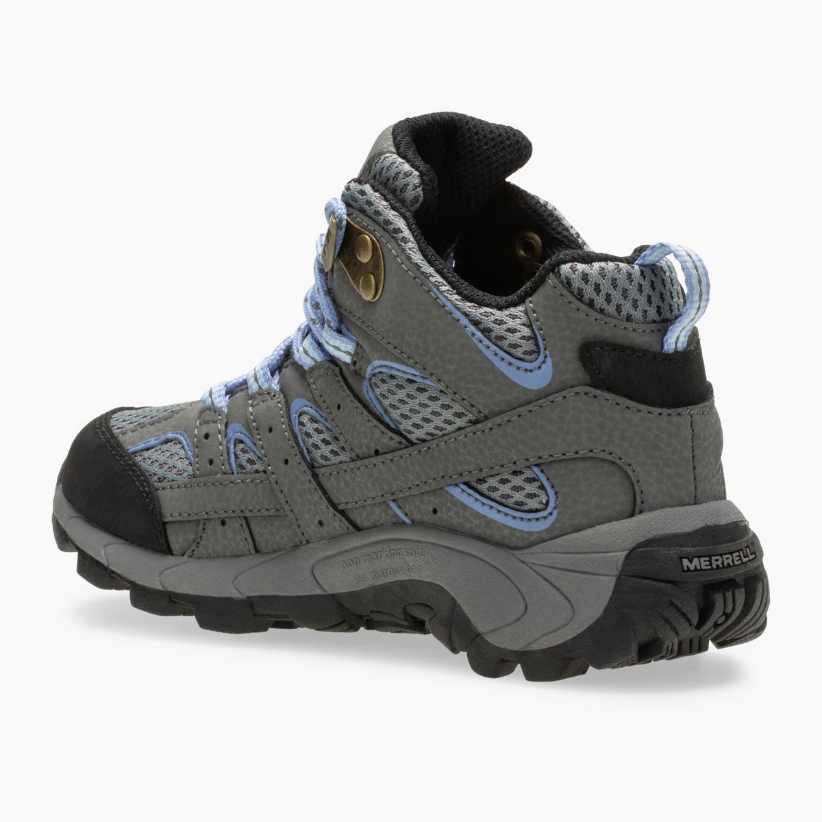 Moab 2 Mid Waterproof Boot, Grey/Periwinkle, dynamic 5
