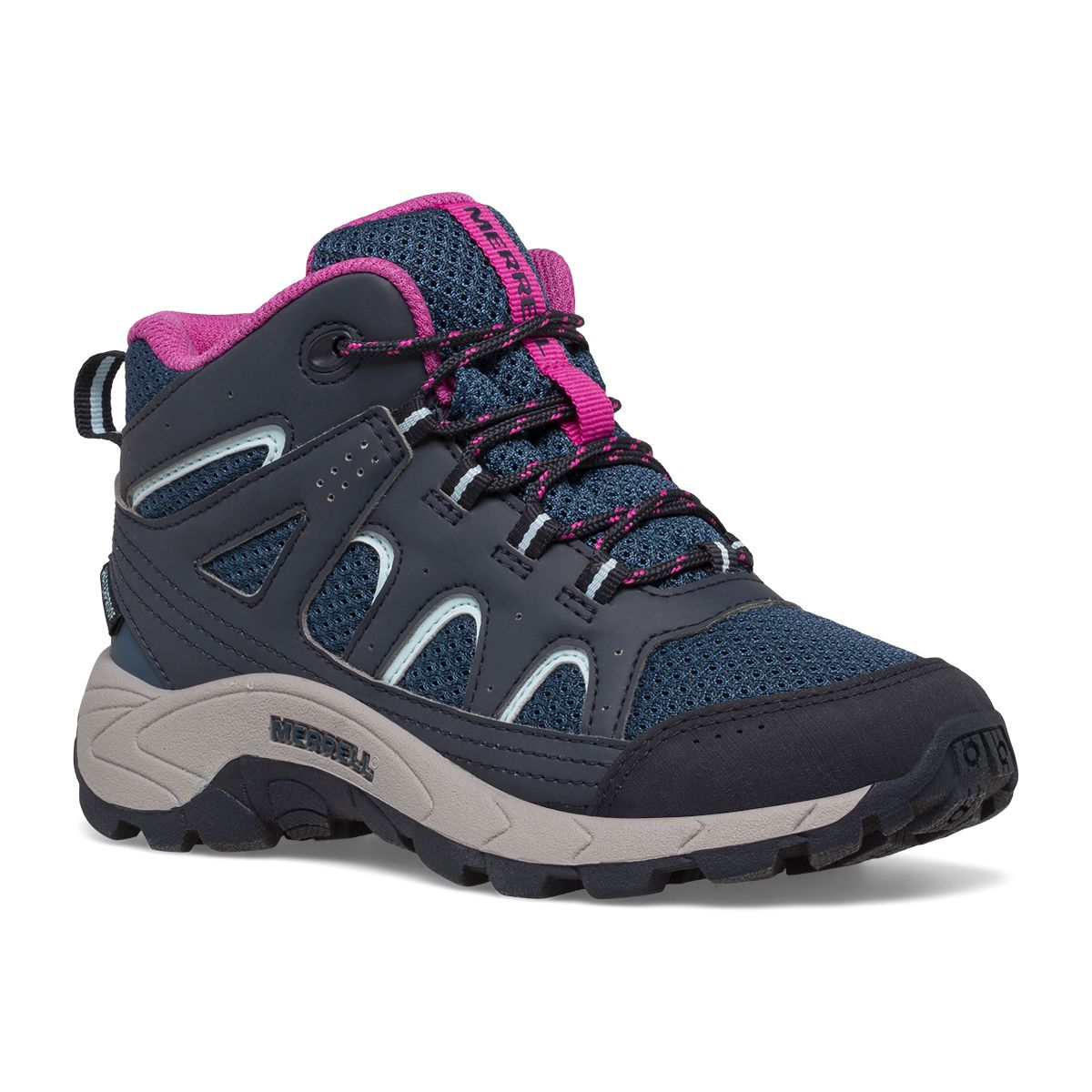 Oakcreek Mid Lace Waterproof Boot, Navy/Turquoise/Fuchsia, dynamic 2