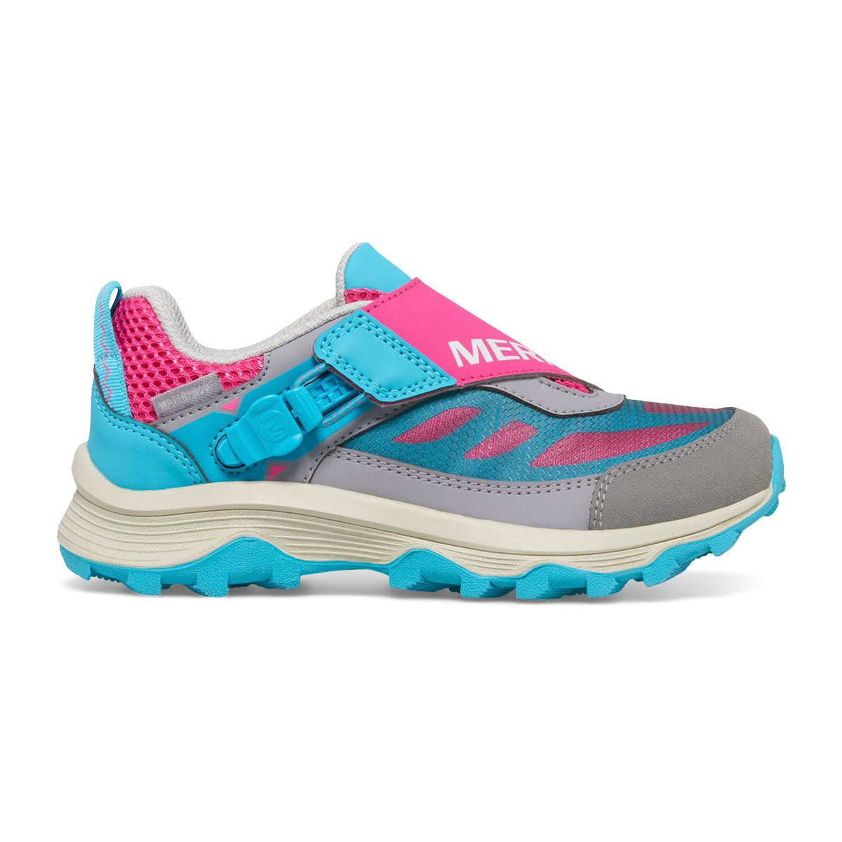 Moab Speed Low ZipTrek™ Waterproof, Grey/Turquoise/Berry, dynamic