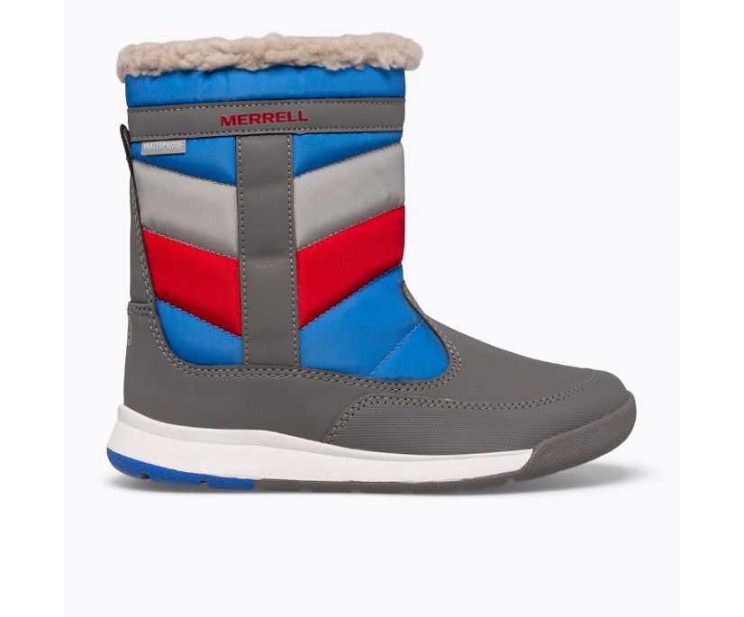 Alpine Puffer Waterproof Boot, Grey/Royal/Red, dynamic 1