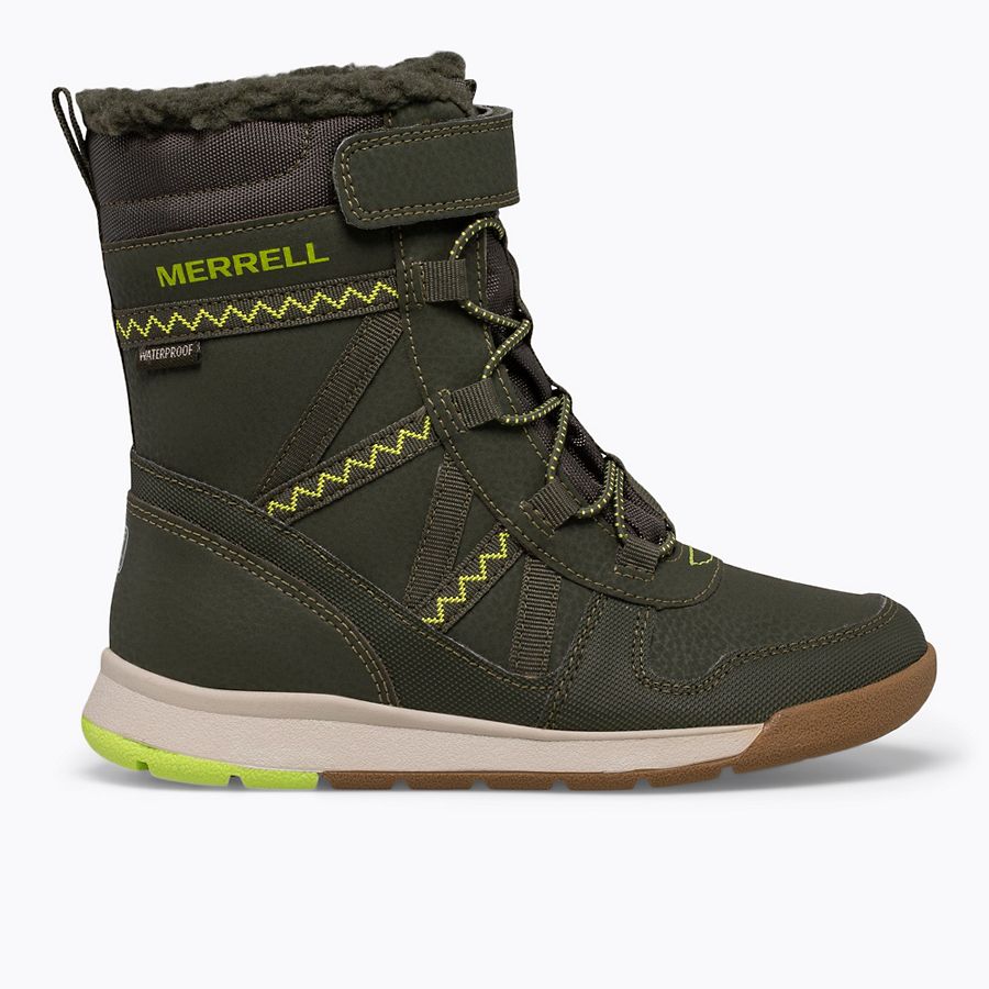 Snow Crush 2.0 Waterproof Boot, Olive/Lime, dynamic 1