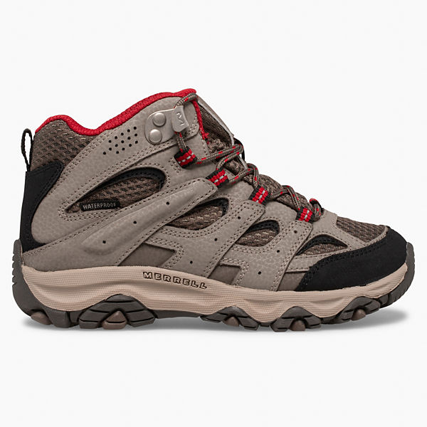 Moab 3 Mid Waterproof Boot, Boulder/Red, dynamic