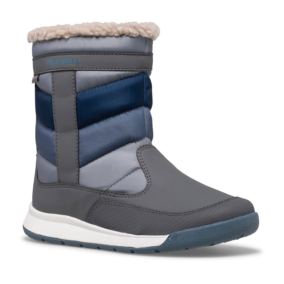 Alpine Puffer Waterproof Boot, Grey/Navy, dynamic 2