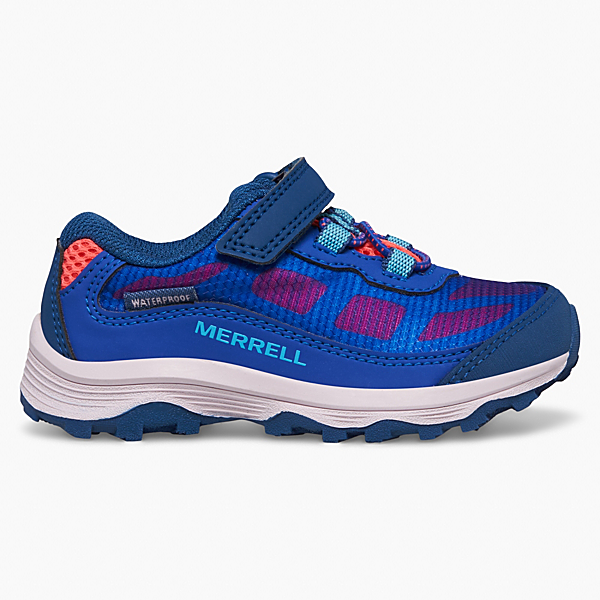 Moab Speed Low A/C  Jr. Waterproof Sneaker, Blue/Berry/Turquoise, dynamic