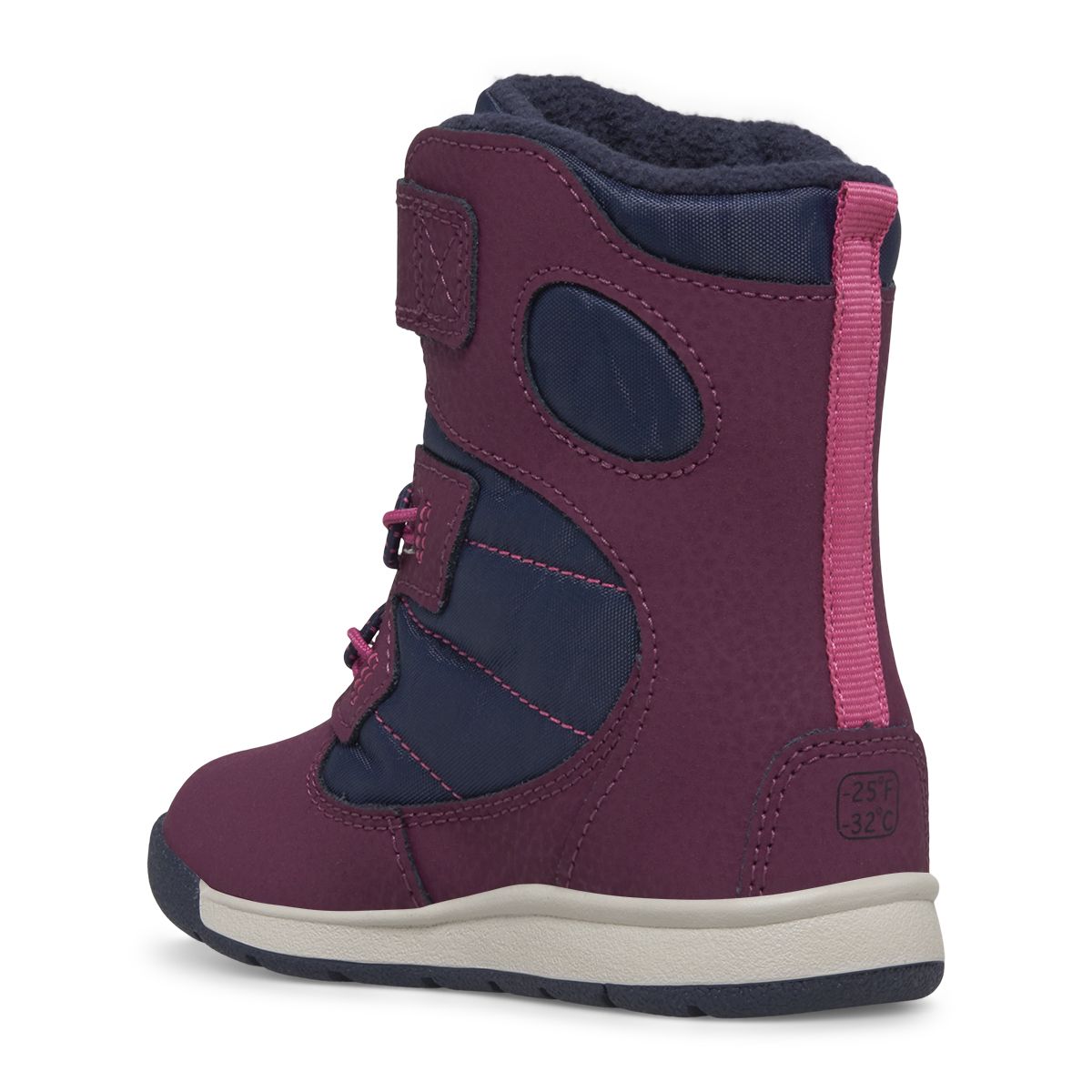 Snow Bank Jr Waterproof Boot, Navy/Berry, dynamic 5