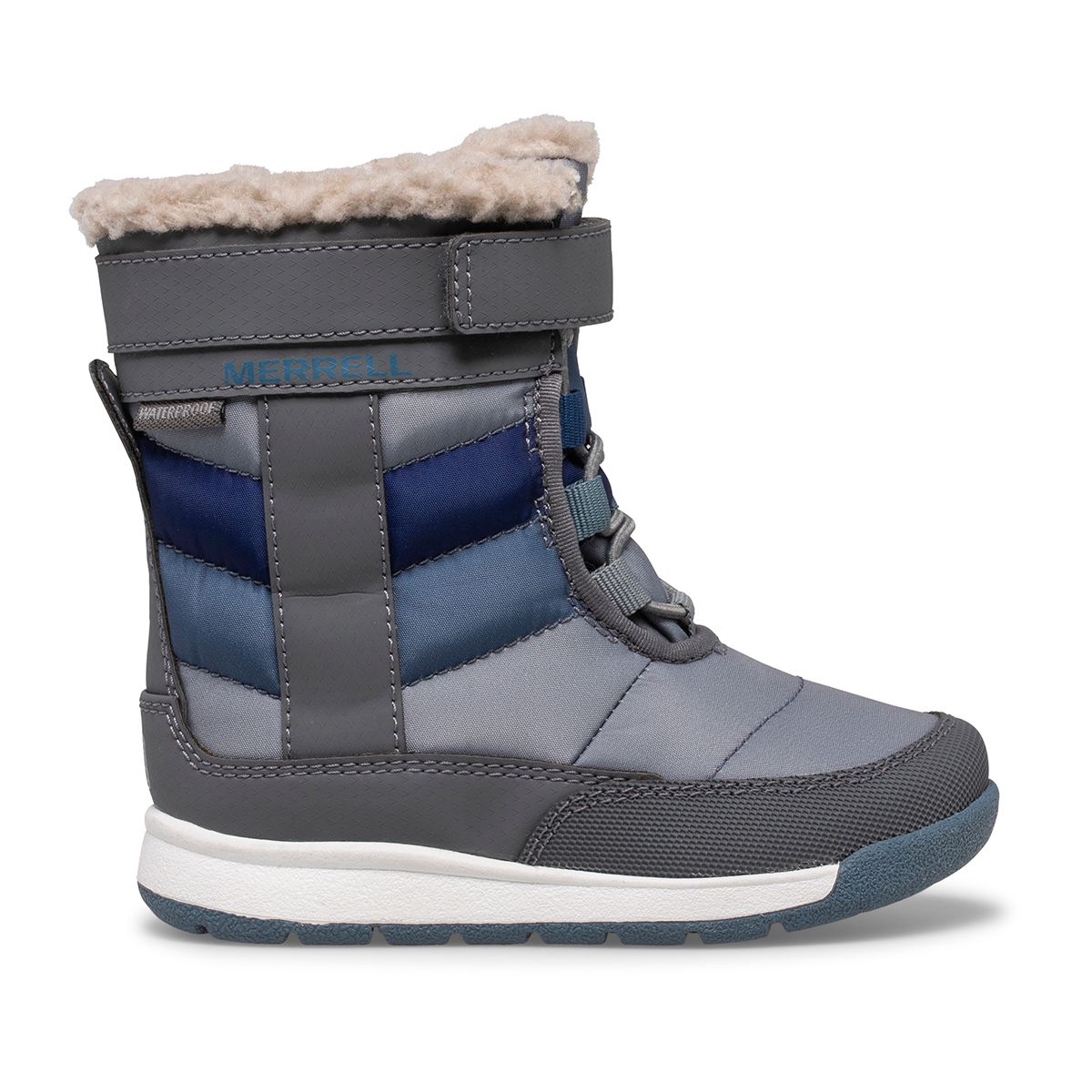 Alpine Puffer Waterproof Jr. Boot, Grey/Navy, dynamic