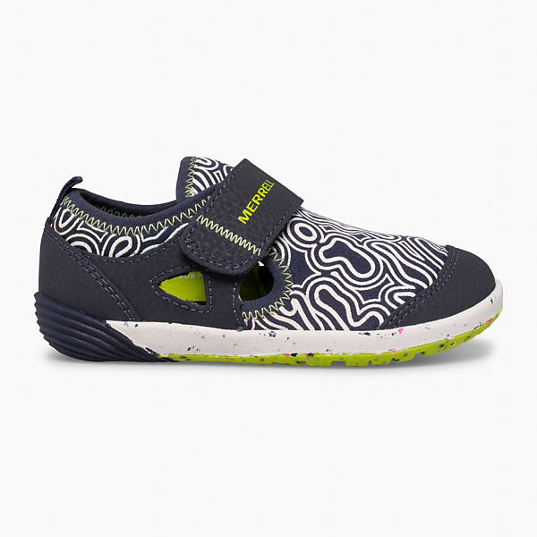 Bare Steps® H2O Chroma Sneaker, Navy/Lime, dynamic