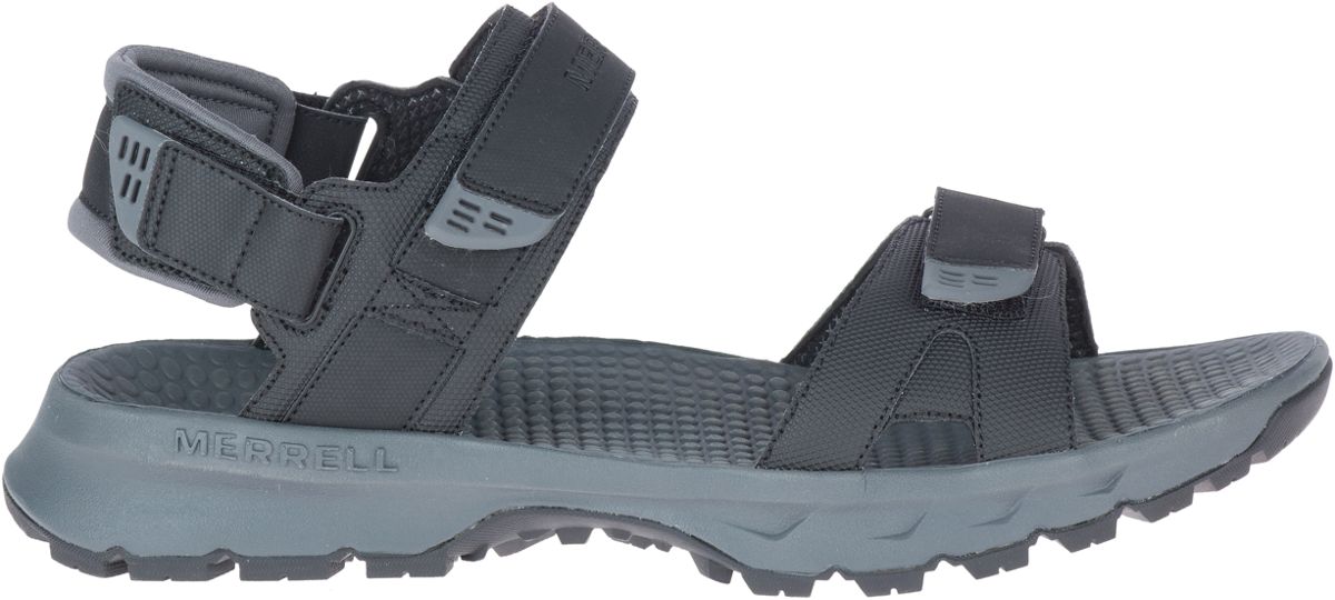 Merrell Men's Huntington Sport Convertible Black Leather Straps Sandals 