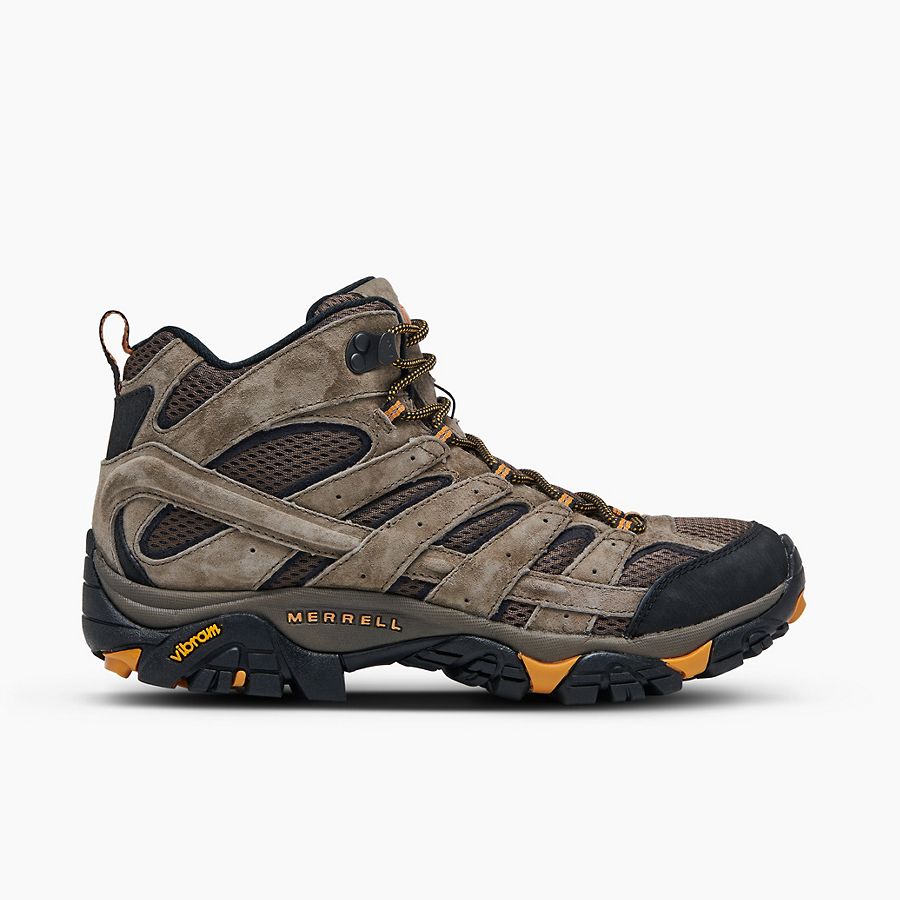 Merrell Mens Choprock Hiking Shoes Black Grey Orange Sports Outdoors Breathable 