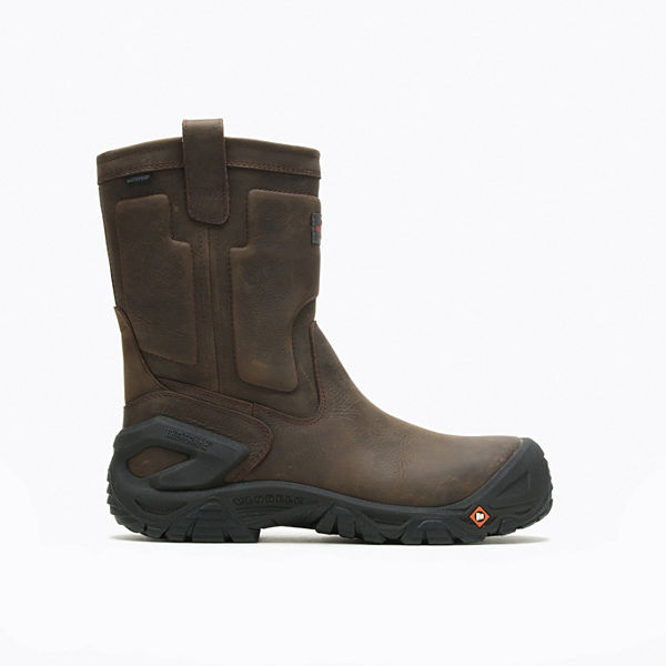 Strongfield Leather Pull On Waterproof Comp Toe Work Boot Wide Width, Espresso, dynamic