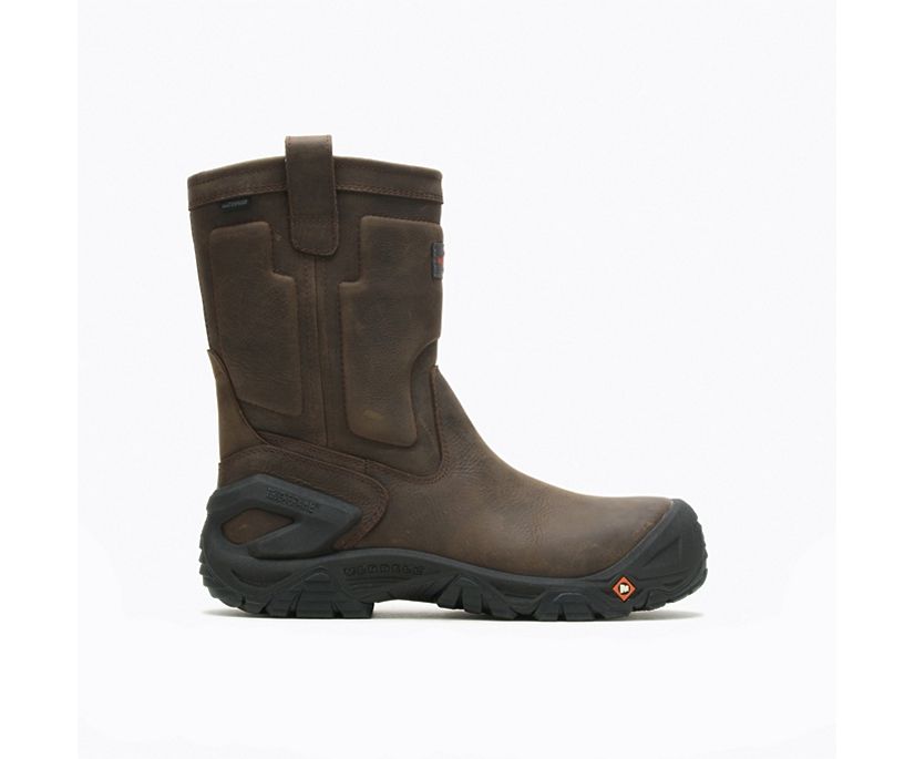 Strongfield Leather Pull On Waterproof Comp Toe Work Boot Wide Width, Espresso, dynamic 1