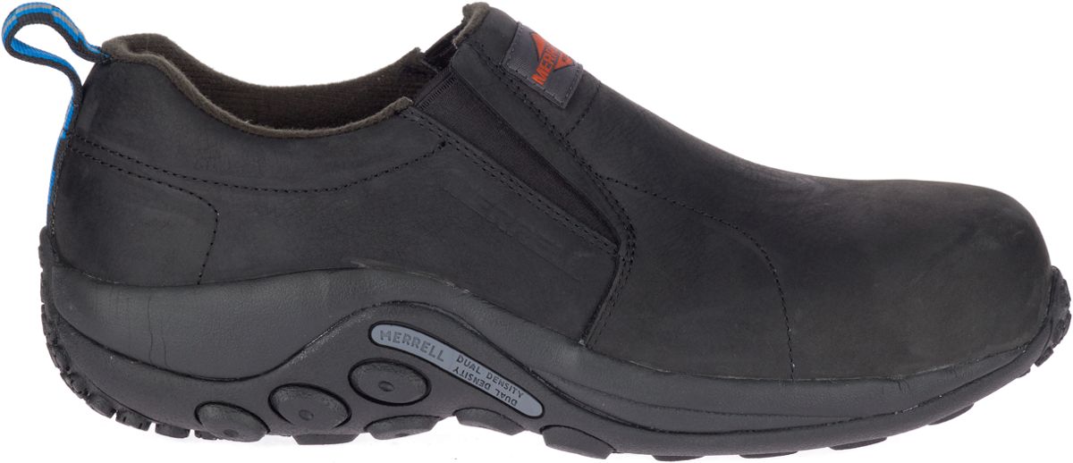 mens black slip on work shoes