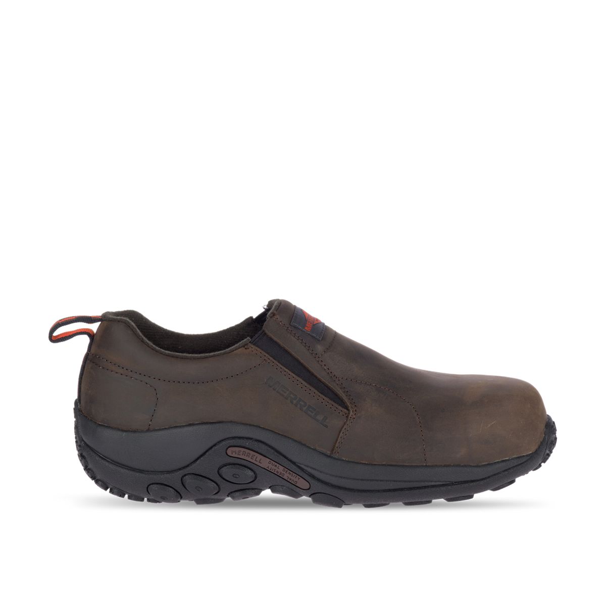 Merrell Shoes: Men's J099381 Brown Jungle Moc Composite Toe Slip Resistant  SD Slip On Work Shoe
