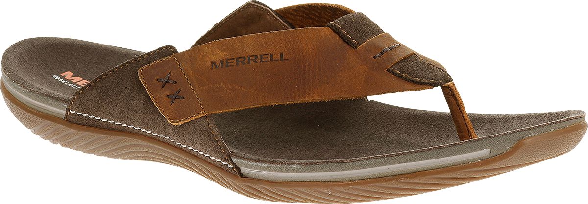 merrell mens leather sandals