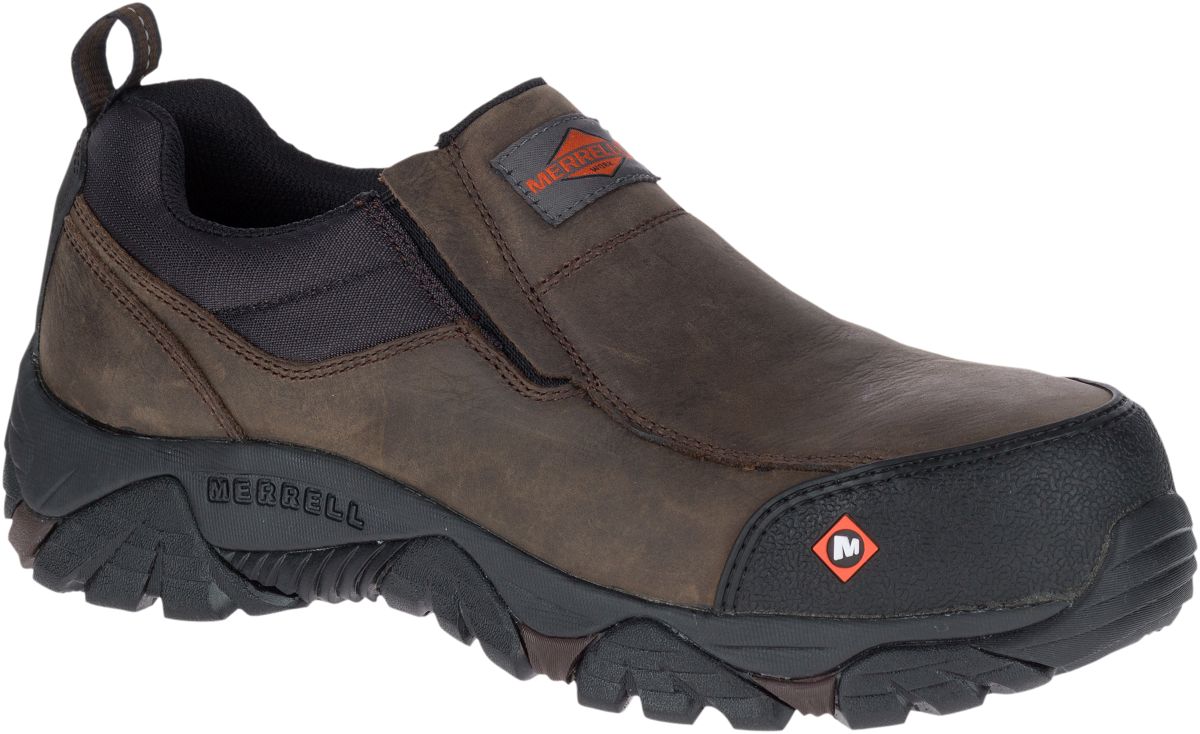 merrell steel toe slip on