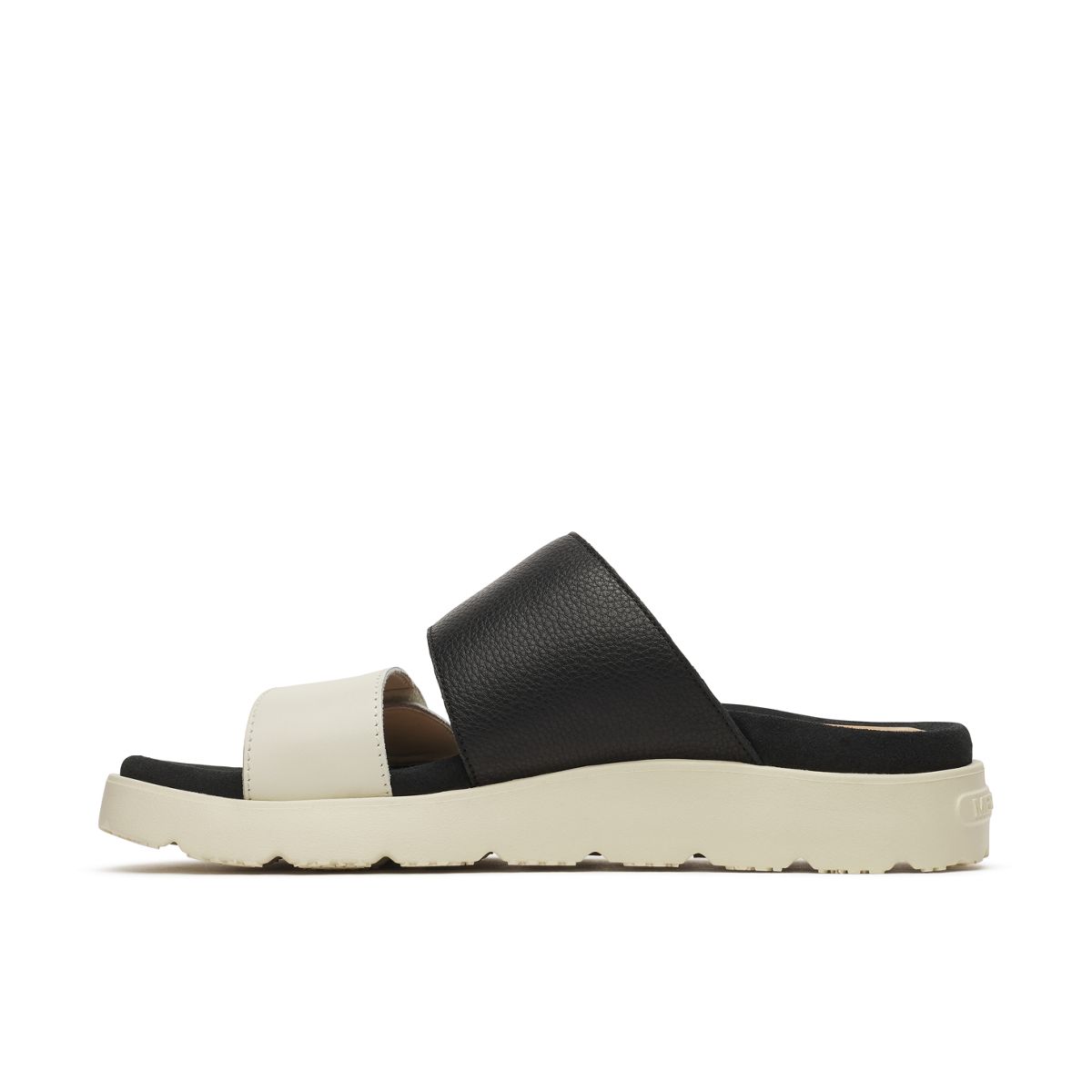 Fleur Leather Slide, Black/Stucco, dynamic 5