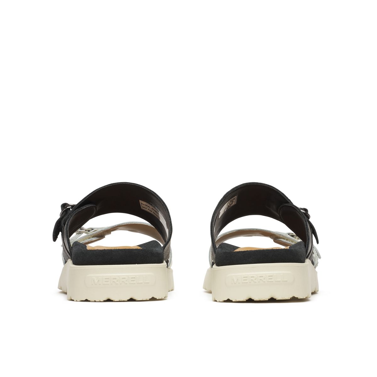 Fleur Leather Slide, Black/Stucco, dynamic 4