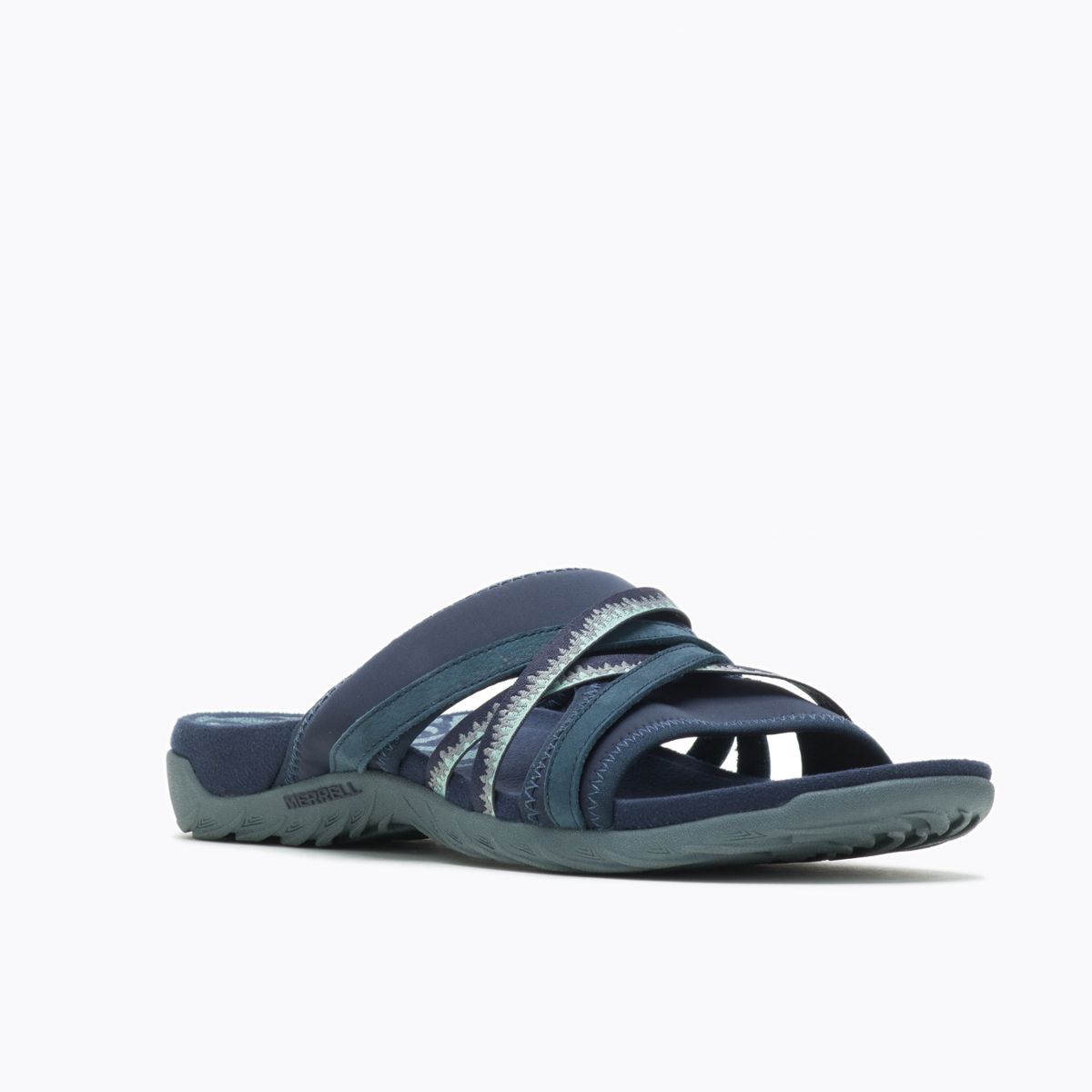 Terran 3 Cush Slide Wide Width, Navy, dynamic 2