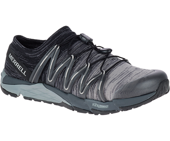 Merrell Bare Access Flex Knit black gray Man's barefoot running joggin shoes NEW 