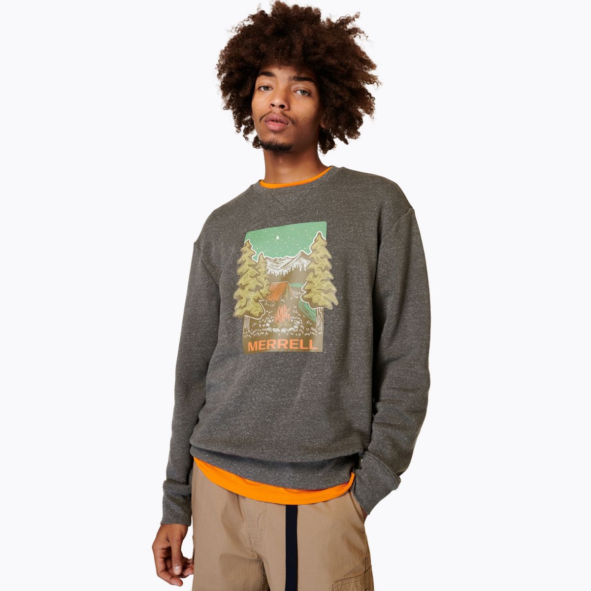 Woosah Crew Neck, Asphalt Heather, dynamic