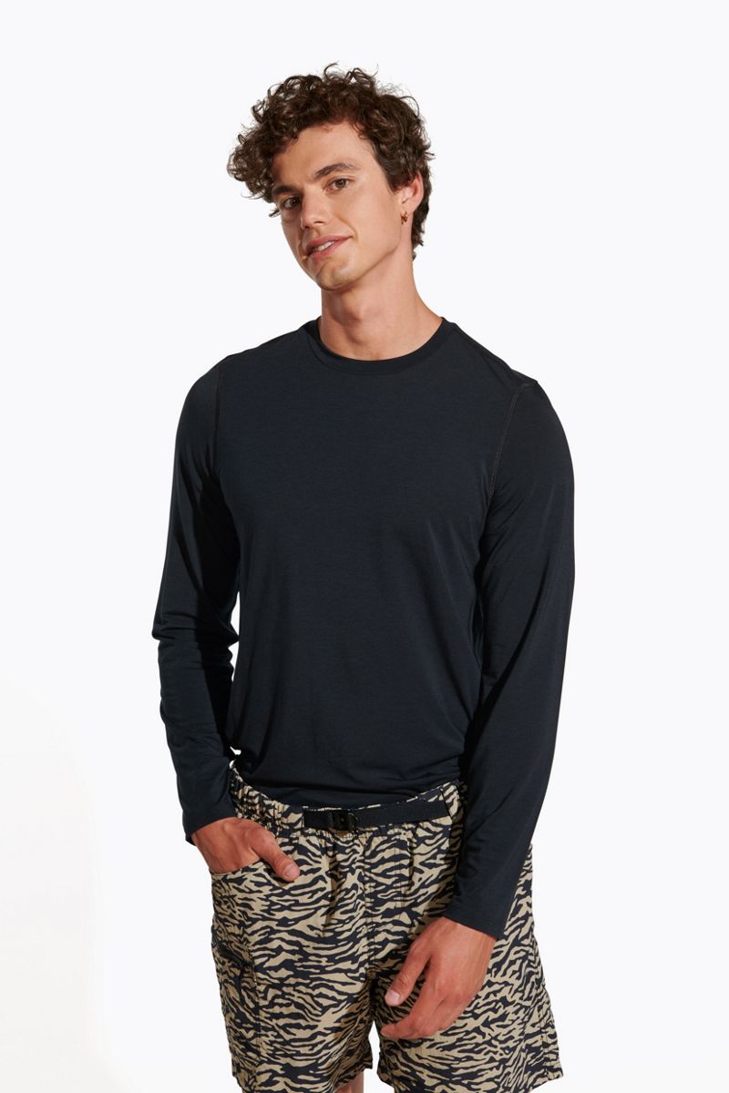 Everyday Long Sleeve Tee with Tencel™, Black, dynamic