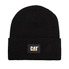 Cat Label Cuff Beanie, Black, dynamic 1