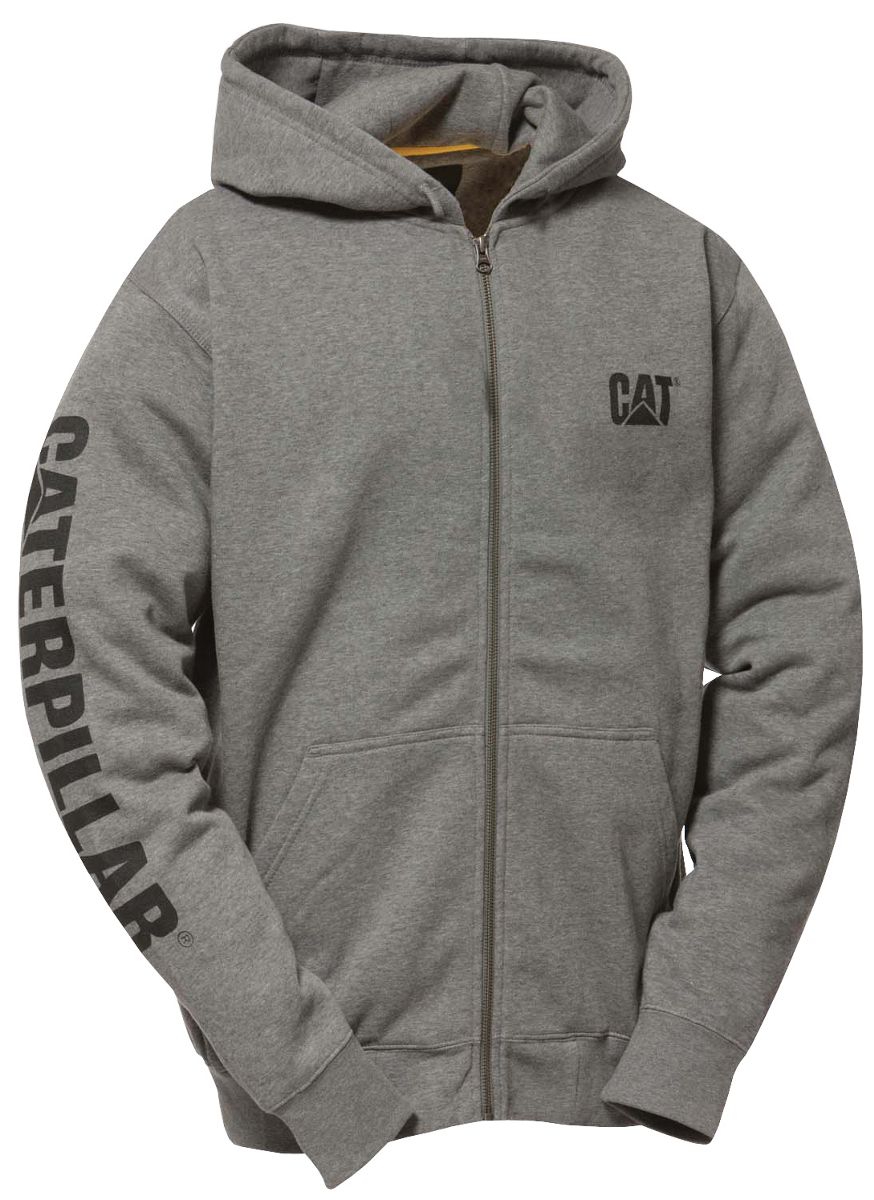 Full Zip Hooded Sweatshirt, Dark Heather Grey, dynamic 1