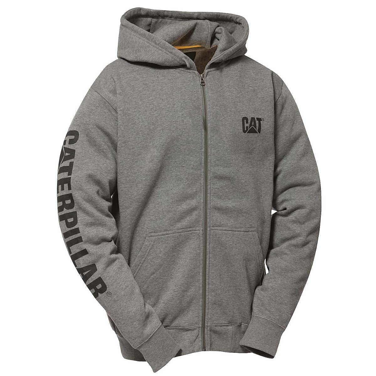 Full Zip Hooded Sweatshirt, Dark Heather Grey, dynamic 1