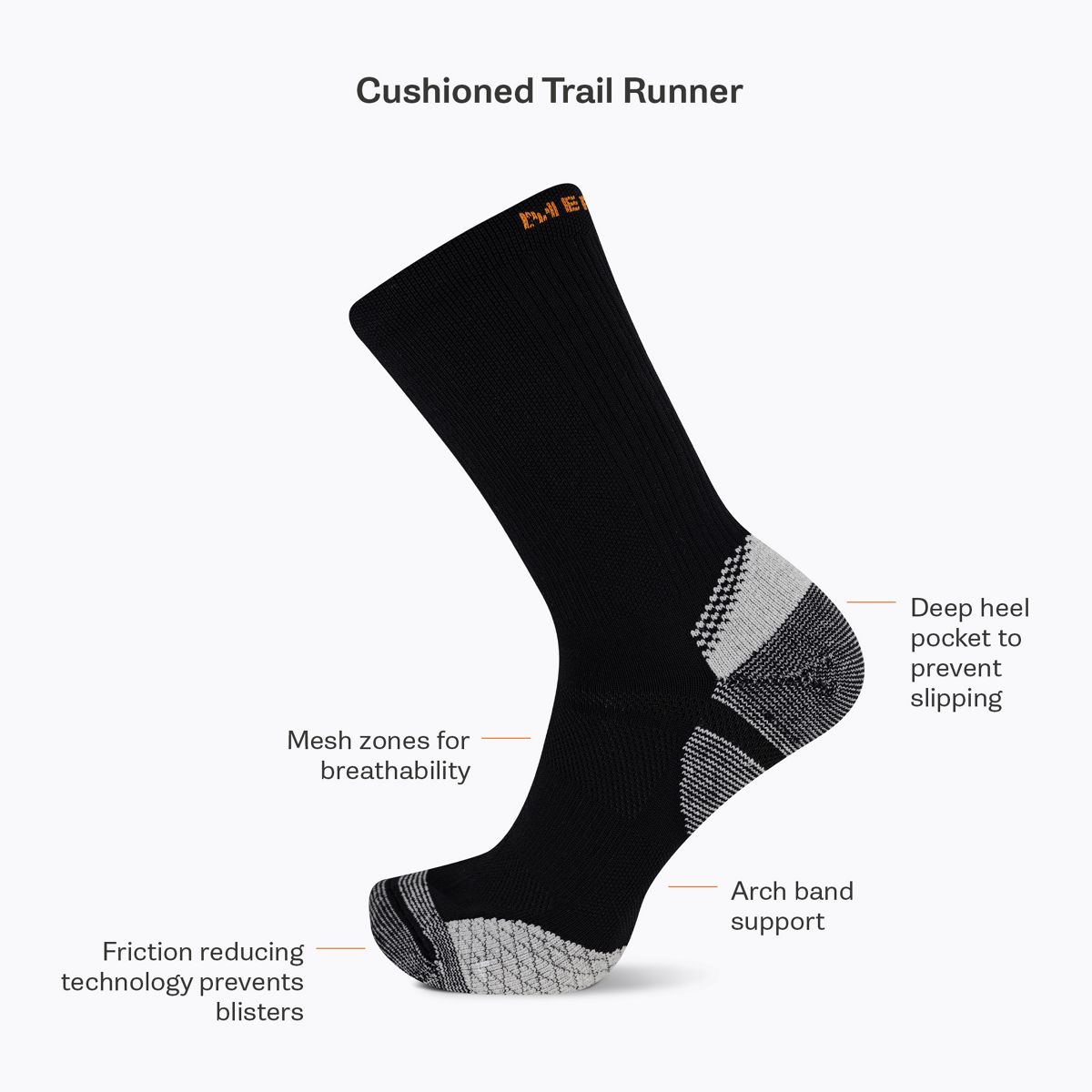 Cushion Trail Runner Crew Sock, Blue Multi, dynamic 4