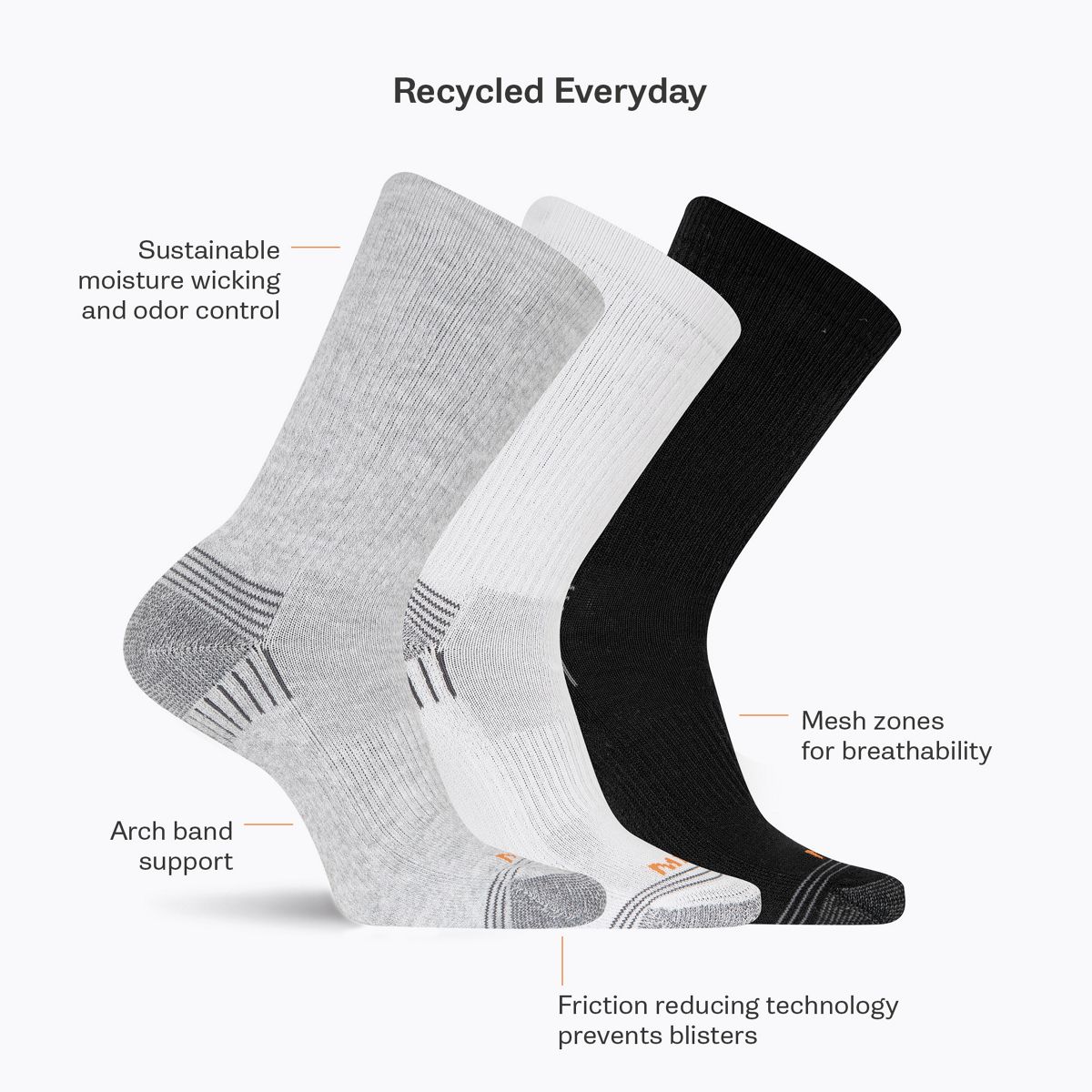 Hiker Crew Sock 3 Pack, Black, dynamic 4