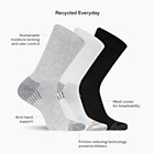 Recycled Low Cut Tab Sock 3 Pack, Black, dynamic 2