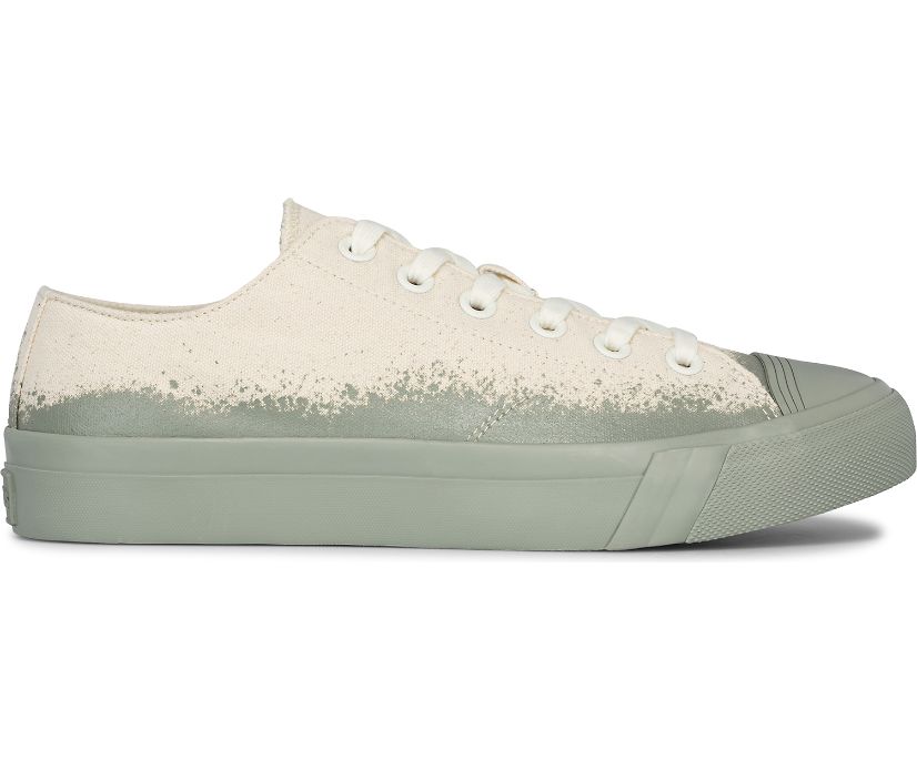 Unisex Royal Lo Spray Foxing Sneaker, Natural Green, dynamic 1